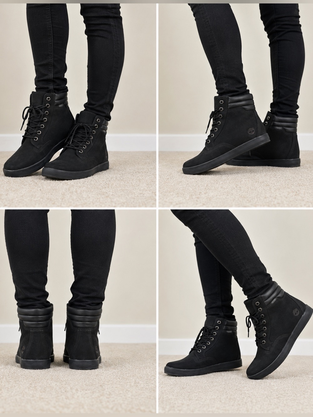 Timberland Women’s Black Nubuck Wedge Lace-Up Ankle Boots Sneakers Size 6